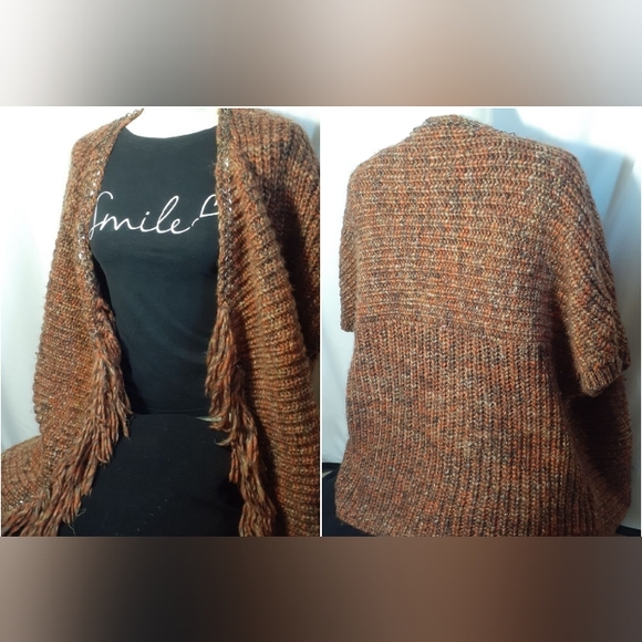 Chico's Chain Inlaid Fringe Cardigan Size 12 - Picture 8 of 15